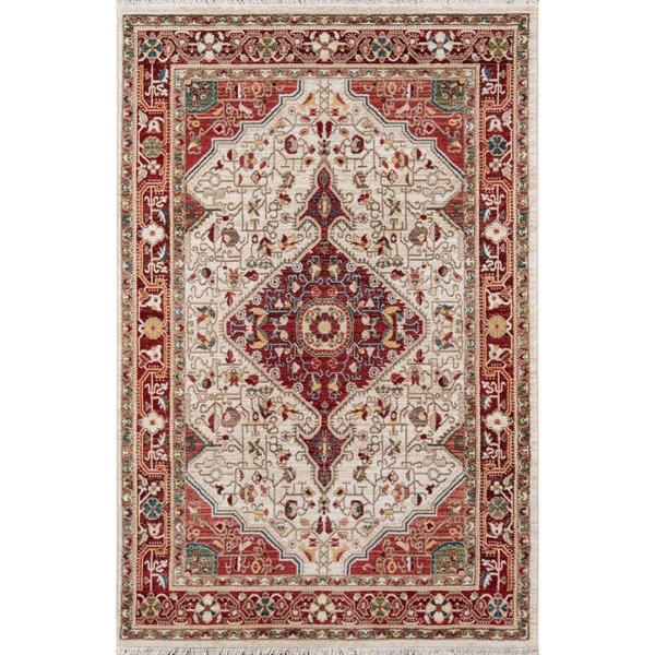 Momeni Lenox Traditional Area Rug, Red - 5 x 5 ft. Round LENOXLE-02RED500R